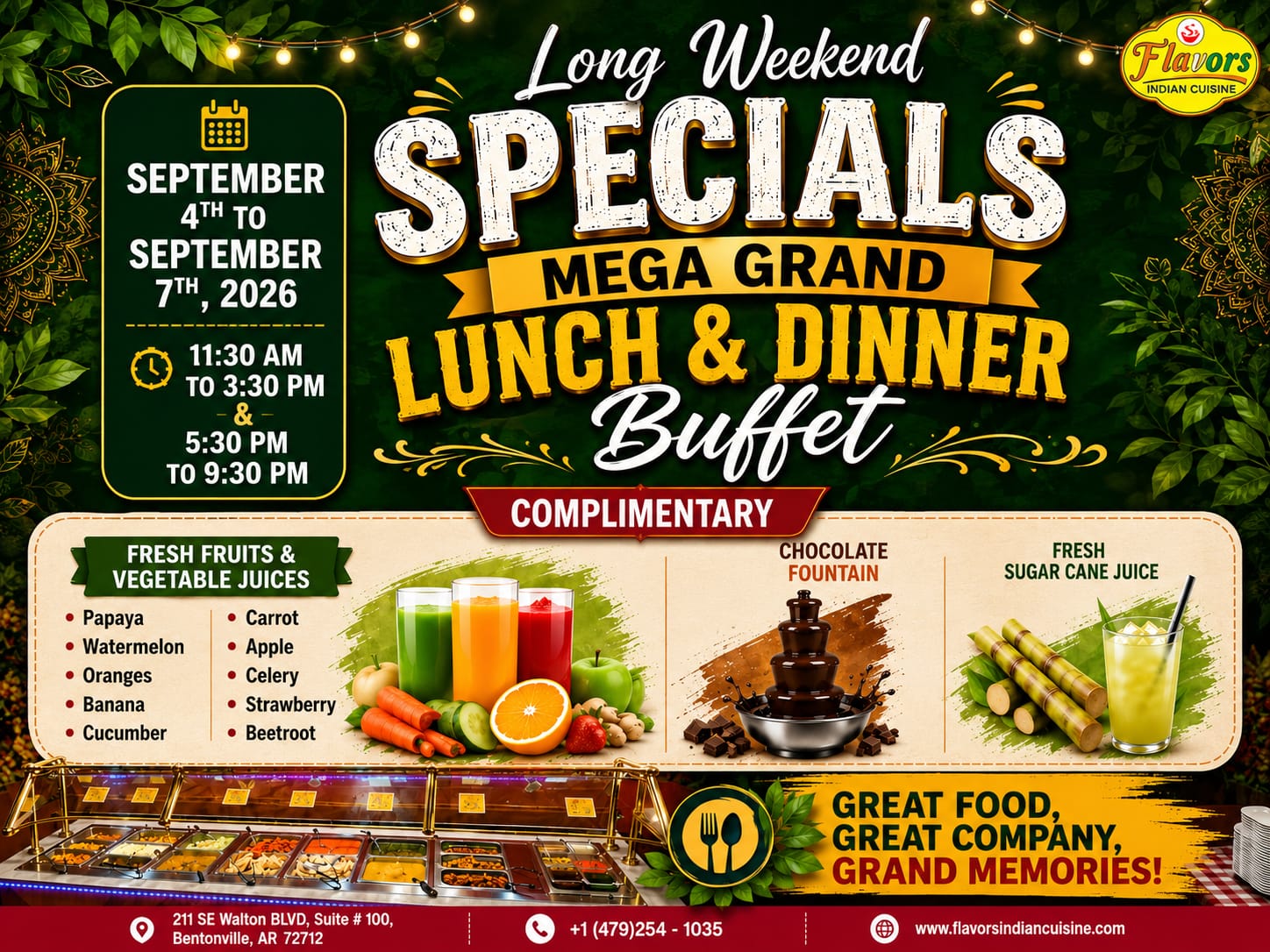 Long Weekend Mega Grand Lunch & Dinner Buffet